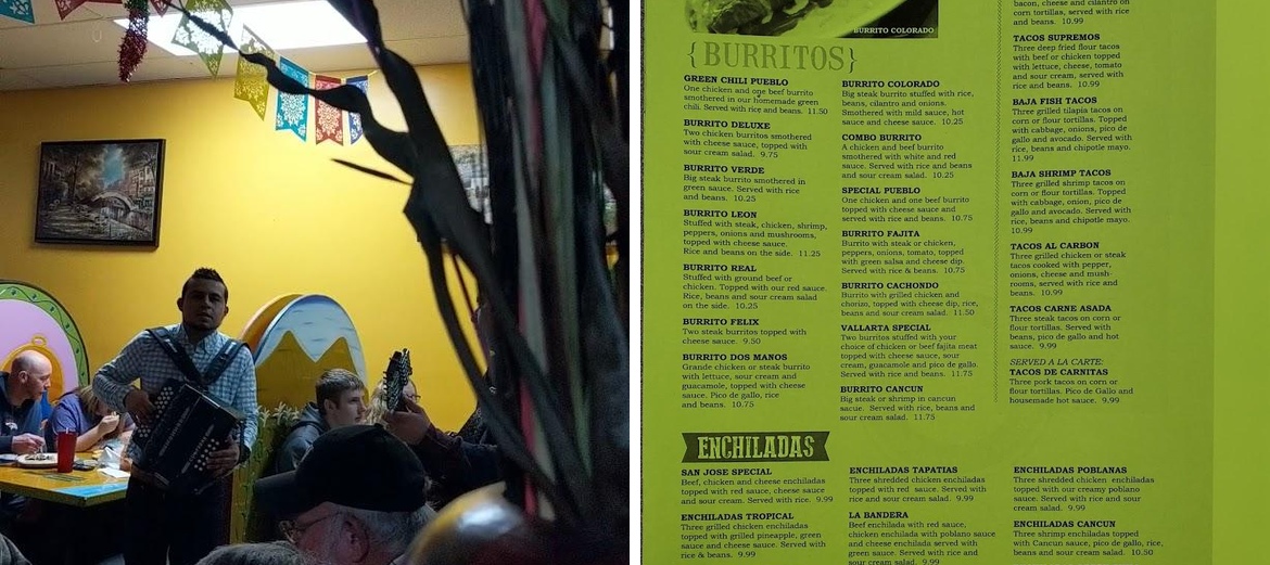 La Cocina Mexican Restaurant Menu