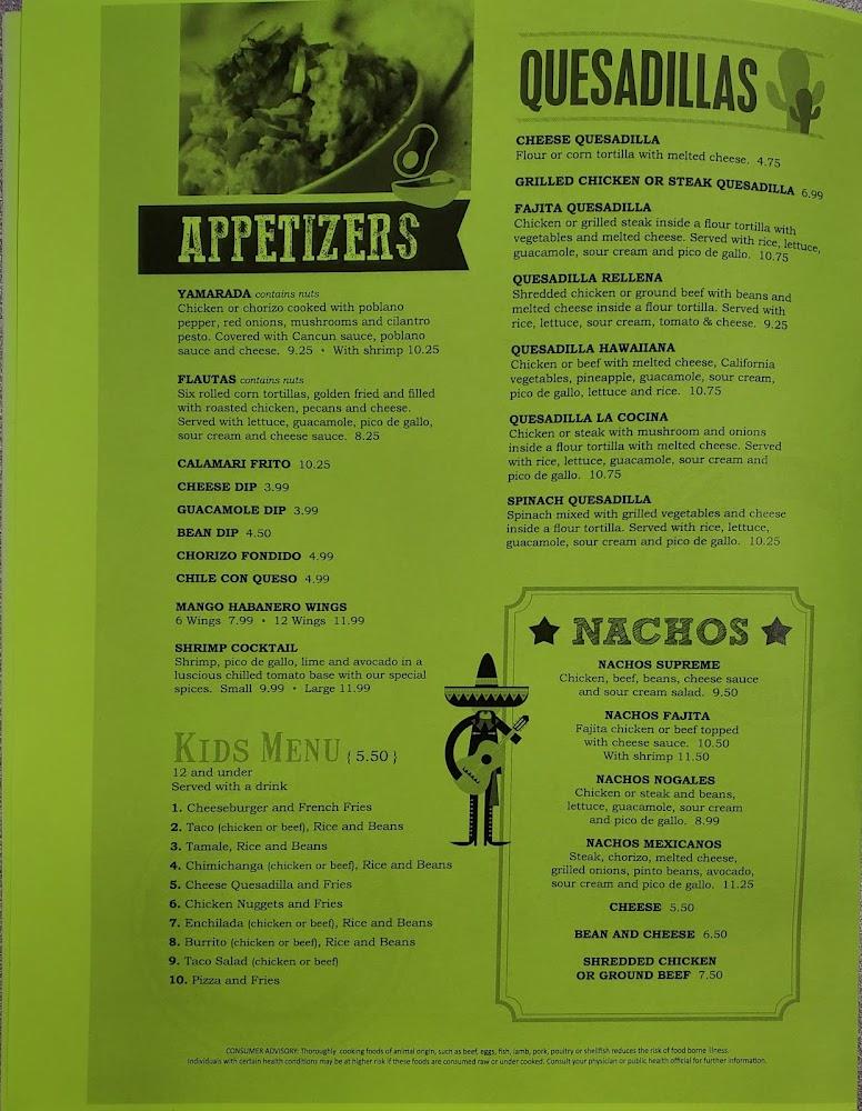 La Cocina Mexican Restaurant Menu image 3